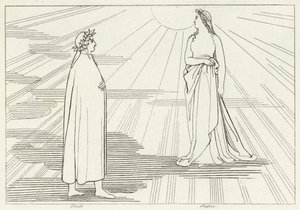 Ascent to the First Heaven, Paradise, Canto 1 (gravering) av John (after) Flaxman