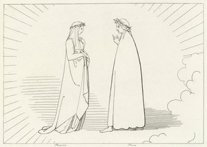 Beatrice og Dante, Paradise, Canto 7 (gravering) av John (after) Flaxman