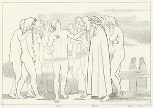 Casellas sang, Skjærsilden, Canto 2 (gravering) av John (after) Flaxman