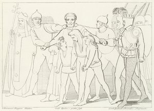Grev Ugolino beslaglagt, Inferno, Canto 33 (gravering) av John (after) Flaxman