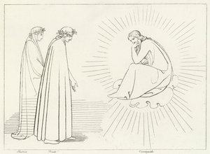 Dante diskurserer med Cacciaguida, Paradise, Canto 17 (gravering)