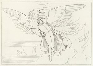 Dantes drøm, Skjærsilden, Canto 9 (gravering) av John (after) Flaxman