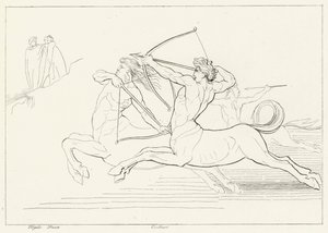 Møte med kentaurene, Inferno, Canto 12 (gravering) av John (after) Flaxman