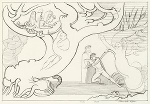 Forest of Harpies, Inferno, Canto 13 (gravering) av John (after) Flaxman