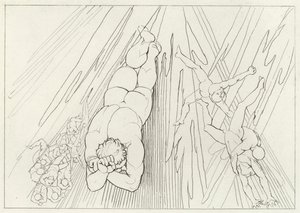 Lucifer, Skjærsilden, Canto 12 (gravering) av John (after) Flaxman