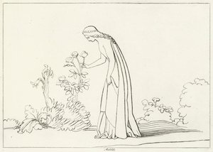 Matilda, Skjærsilden, Canto 28 (gravering) av John (after) Flaxman
