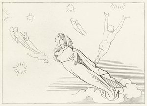Souls Returning to their Spheres, Paradise, Canto 4 (gravering) av John (after) Flaxman
