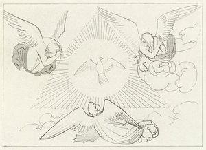 Treenighetens tilbedelse, Paradise, Canto 13 (gravering) av John (after) Flaxman