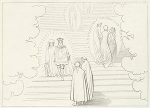 The Celestial Steps, Paradise, Canto 21 (gravering) av John (after) Flaxman