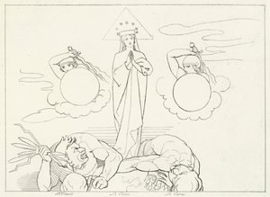 The Church Militant, Paradise, Canto 25 (gravering) av John (after) Flaxman