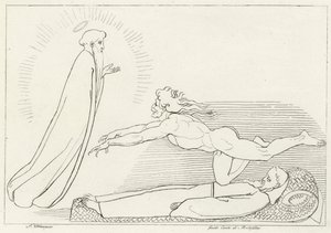 Striden om Guido De Montefeltro, Inferno, Canto 27 (gravering) av John (after) Flaxman