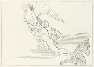 The Deliverance of Buonaconte, Purgatory, Canto 5 (gravering) av John (after) Flaxman