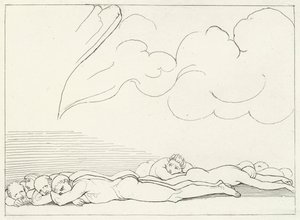 Jordskjelvet, Skjærsilden, Canto 20 (gravering) av John (after) Flaxman