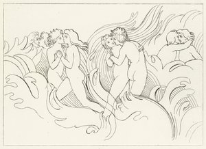 The Fiery Doom, Purgatory, Canto 26 (gravering) av John (after) Flaxman