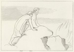 The Flaming Gulf, Inferno, Canto 26 (gravering) av John (after) Flaxman