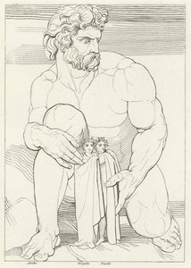 The Giants, Inferno, Canto 31 (gravering) av John (after) Flaxman