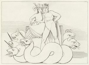 Kirkens intriger, Skjærsilden, Canto 32 (gravering) av John (after) Flaxman