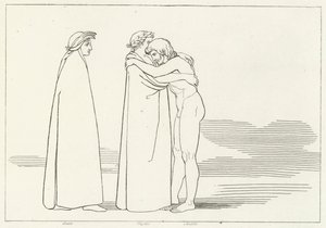 Møtet med Sordello, Skjærsilden, Canto 6 (gravering) av John (after) Flaxman
