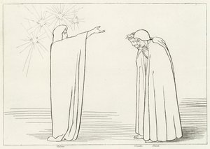 The Mountain of Probation, Purgatory, Canto 1 (gravering) av John (after) Flaxman