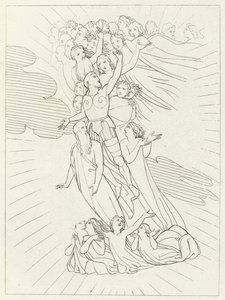 The Planet Jupiter, Paradise, Canto 18 (gravering) av John (after) Flaxman