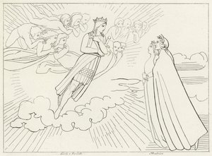 The Planet Venus, Paradise, Canto 8 (gravering) av John (after) Flaxman