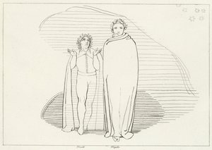 The Reascent, Inferno, Canto 34 (gravering) av John (after) Flaxman