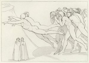 The Region of Selfishness, Purgatory, Canto 18 (gravering) av John (after) Flaxman