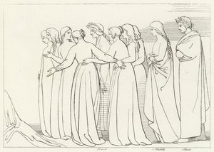 The River Eunoe, Purgatory, Canto 33 (gravering) av John (after) Flaxman