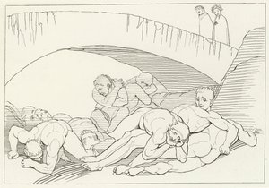 The Vale of Disease, Inferno, Canto 29 (gravering) av John (after) Flaxman