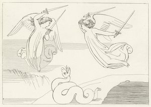 The Valley, Purgatory, Canto 8 (gravering) av John (after) Flaxman