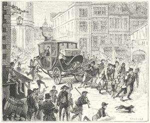 Den franske diplomaten Jacques Lauriston i London for å formidle ratifiseringen av freden i Amiens av John (after) Gilbert