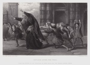 Shylock etter rettssaken (gravering) av John (after) Gilbert