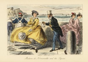 Engelsk herre- og damemøte på Ramsgate-promenaden av John (after) Leech