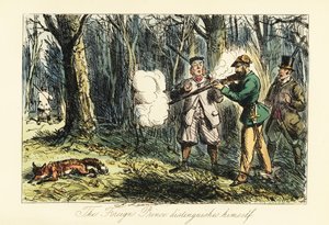 Tysk aristokrat drepte en rev ved en feiltakelse på en skytefest av John (after) Leech