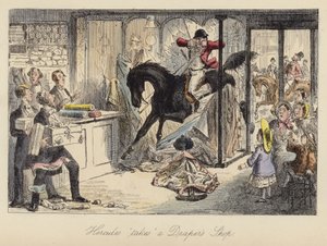 John Leech-illustrasjon for Mr Sponge's Sporting Tour (farget gravering) av John (after) Leech