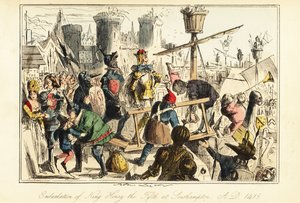 Kong Henry V av England går ombord på Trinity ved Southampton av John (after) Leech