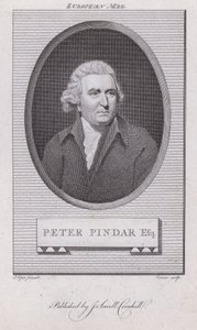 John Wolcot , engelsk lege og satiriker som skrev under pennenavnet Peter Pindar (gravering)