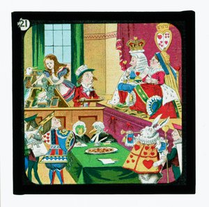 Alice i Eventyrland, fargede lanternelys (lanternelys) av John (after) Tenniel