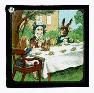 Alice i Eventyrland, fargede lanternelys (lanternelys) av John (after) Tenniel