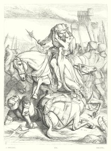 Lord Byrons barn Harold, Canto III, strofe 49 (gravering) av John (after) Tenniel