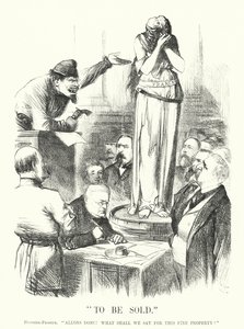 Punch tegneserie: Skal selges - Paris-kommunen (gravering) av John (after) Tenniel