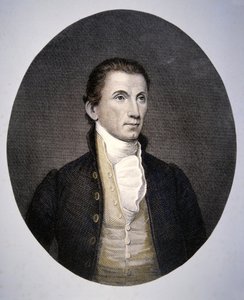 James Monroe (1758-1831) gravert av Asher Brown Durand (1796-1886) (farget gravering) av John (after) Vanderlyn