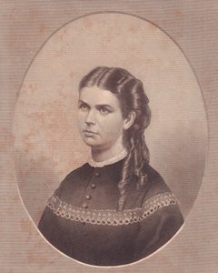 Portrett av Ada Kinsman (1845-1871), kone til pastor Edward Archibald Wanless, gravering av FE Jones, rundt 1870 av Walter Charles Mills