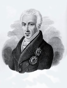 Portrett av grev Ioannis Antonios Kapodistrias (1776-1831), president i Den greske republikk fra 1828 til 1831, gravering av Walter Charles Mills