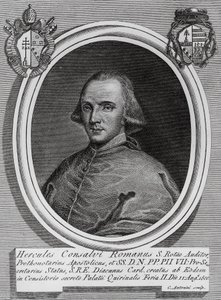 Portrett av Ercole Consalvi (1757-1824), italiensk kardinal og politiker, gravering av Carlo Antonini av Walter Charles Mills