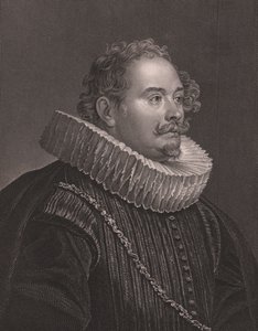 Portrett av den tyske graveren og forleggeren Martin Engelbrecht (1684-1756), gravering av D J Pound fra maleri av Van Dick, fra Paynes Royal Dresden Gallery, av Albert Henry Payne, H Payne Dresden og Leipzig Publisher, ca. 1840 av Walter Charles Mills
