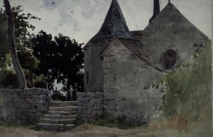 Utsikt over en kirke, 1800-tallet av John Absolon