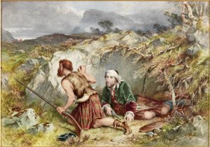 Fugitives from Culloden (akvarell og kroppsfarge om bord)