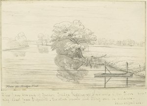 Burton-upon-Trent - Trent-elven: penn- og blekktegning, nd [1799-1854] (tegning) av John Allport
