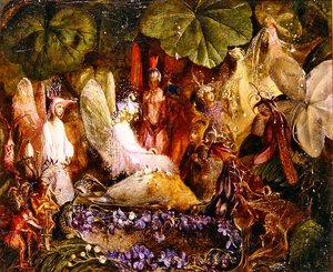 Hvem drepte Cock Robin? (olje på lerret) av John Anster Fitzgerald